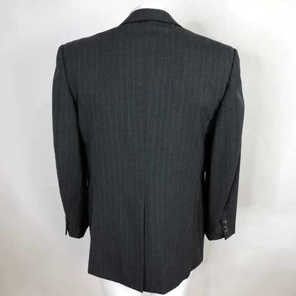 Ermenegildo Zegna Pinstriped 39 Custom Blazer Sport Coat Jacket Gray - Picture 3 of 15